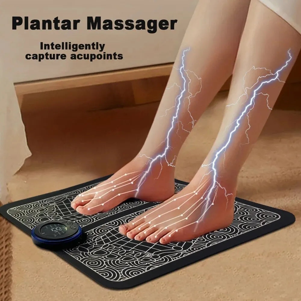Electric EMS Foot Massager Pad Relief Pain Relax Feet Acupoints