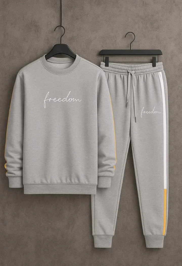 2 Pcs Men's Fleece Plain Track Suit