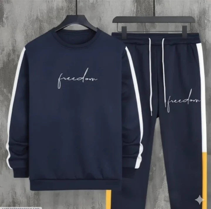 2 Pcs Men's Fleece Plain Track Suit