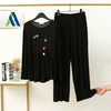 2 Pcs Heart Printed Printed Fleece Night Suit for Women